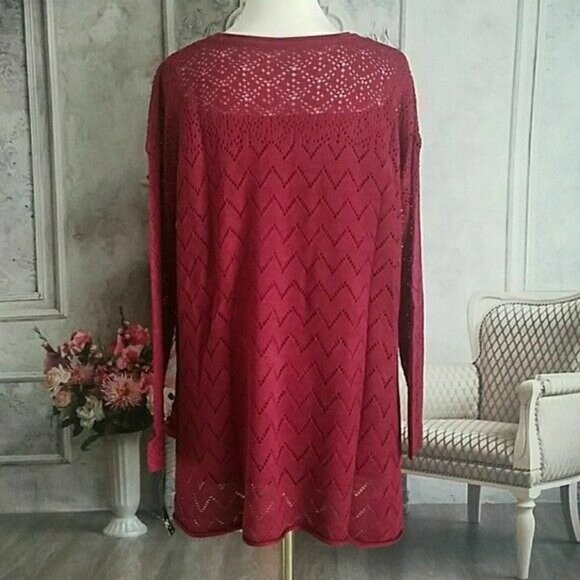 new Directions Mixed Stitch Long Sleeve Pullover Knit Sweater Plus Size XL / 0X - Picture 7 of 8